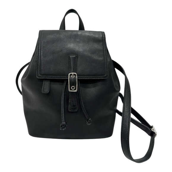 Coach Vintage Hampton Legacy Smooth Black Leather Backpack #9858 - Picture 4 of 14